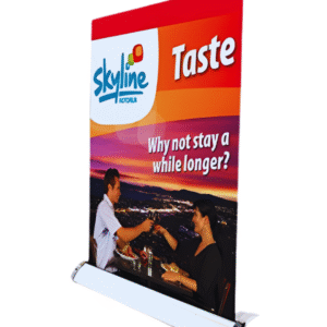 NYC table top banner stand service