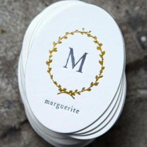 New York oval business cards